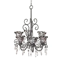 12.75" Midnight Blooms Candle Chandelier