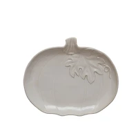 10.75" White Pumpkin Ceramic Serving Plate by Ashland®