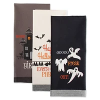 DII® Assorted Halloween Embroidered Dishtowel Set