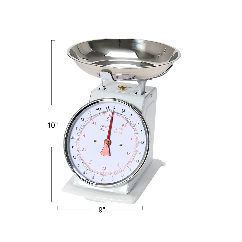 Hello Honey® White Metal Kitchen Scale with Removable Tray