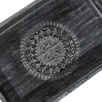 Black Mango Wood Traditional Tray Set