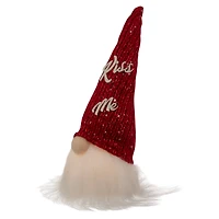 11.5" Lighted Red Knit 'Kiss Me' Hat Valentine's Day Gnome