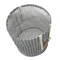 Household Essentials Krush Round Hamper with Wood Dowel Handles