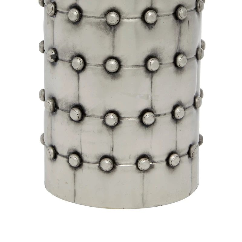 Silver Metal Industrial Candle Holder Set