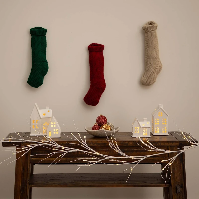 6ft. Artificial White Birch Warm White LED Pre-Lit Garland