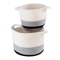 Honey Can Do Black & White Ombré Nesting Cotton Rope Storage Basket Set