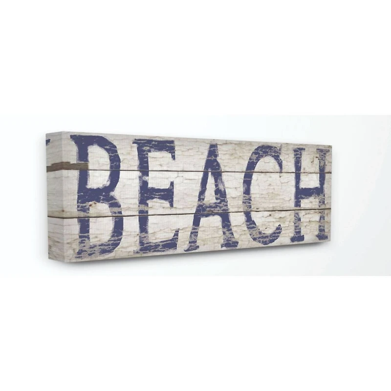 Stupell Industries Distressed Plank Beach Canvas Wall Art