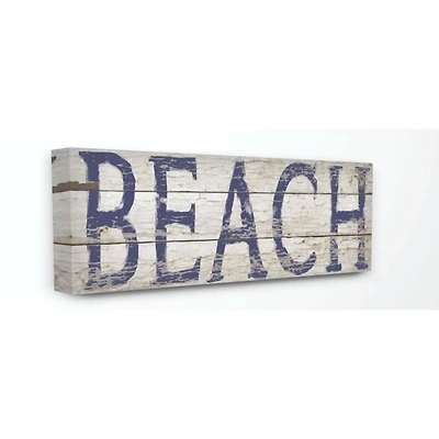Stupell Industries Distressed Plank Beach Canvas Wall Art