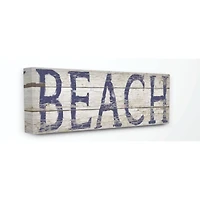 Stupell Industries Distressed Plank Beach Canvas Wall Art