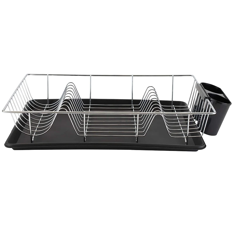 Kitchen Details 3-Piece Chrome Dish Rack with Tray
