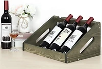 Olive Green Rustic Wood Wine Bottle Holder