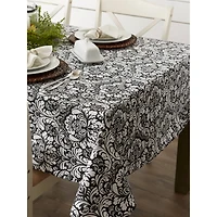 Damask Black Tablecloth 60" x 84"
