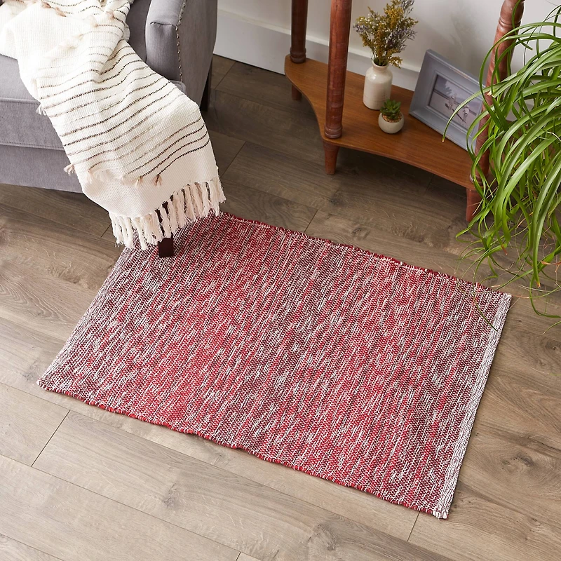 DII® Variegated Stripe Handwoven Recycled Yarn Rug