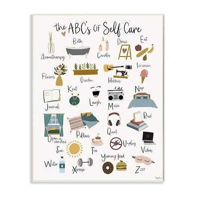 Stupell Industries ABCs of Self Care Wall Plaque