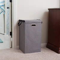 Household Essentials Gray Moisture-Resistant Laundry Hamper with Magnetic Lid & Removable Mesh Liner