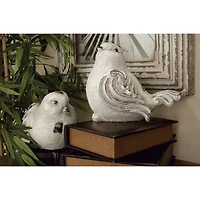 Tan Stone Country Garden Bird Sculpture Set