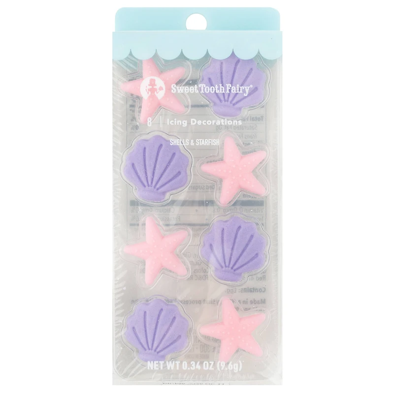 Sweet Tooth Fairy® Shells & Starfish Icing Decorations, 8ct.