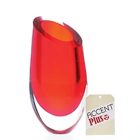 9.5" Red Cut Glass Vase