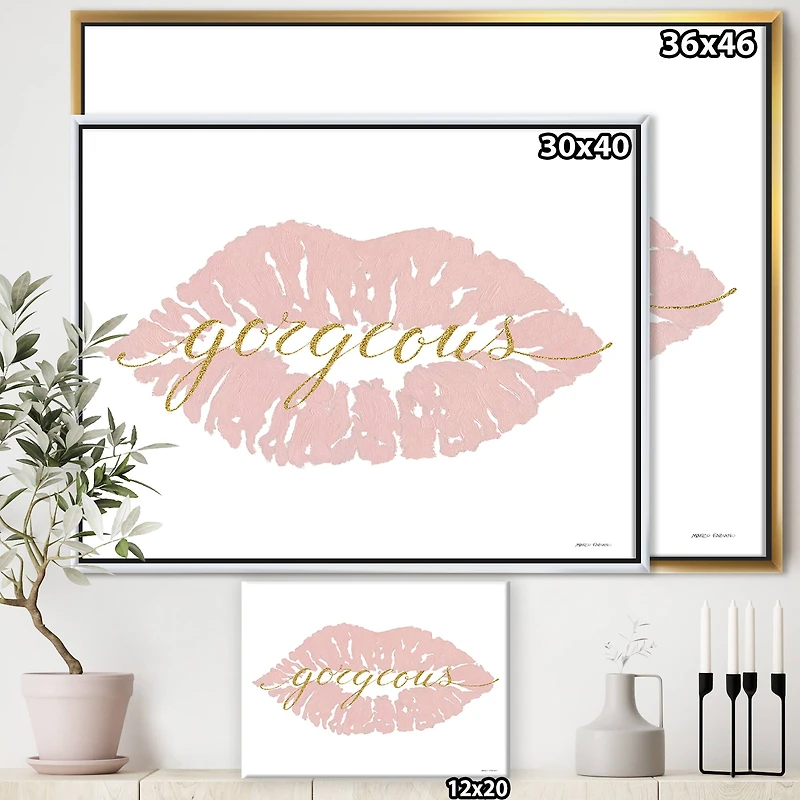 Designart - fashion Glam Lips on Gold II