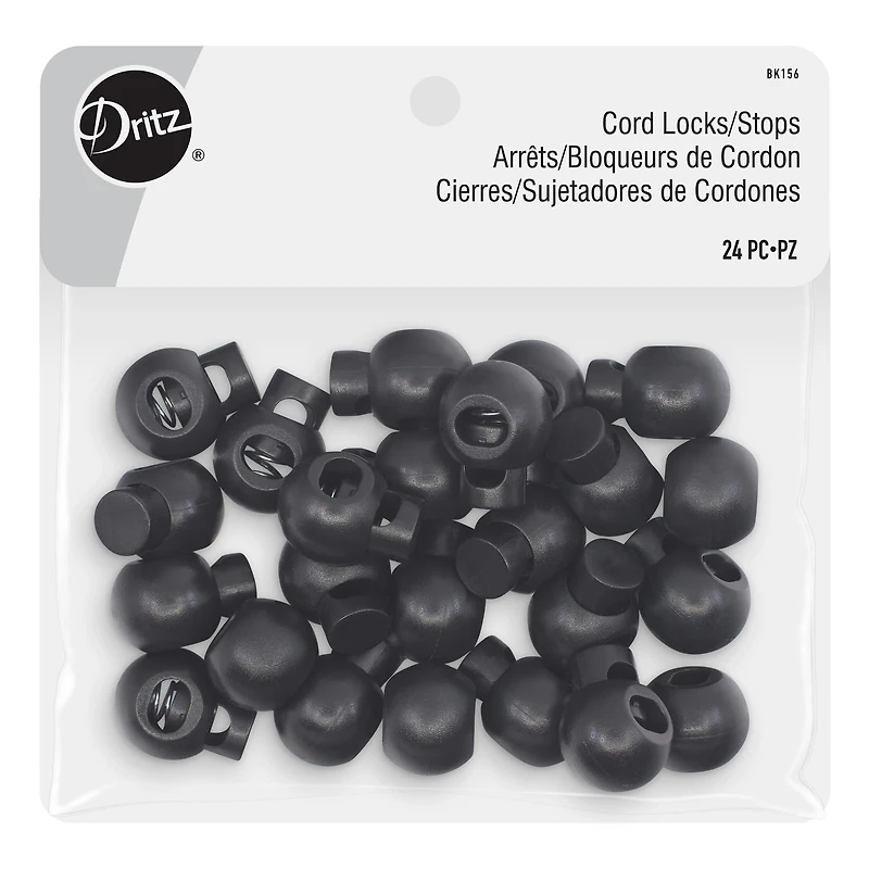 Dritz® 7/8" x 11/16" Black Cord Locks/Stops, 24ct.