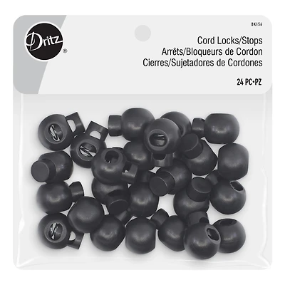 Dritz® 7/8" x 11/16" Black Cord Locks/Stops, 24ct.
