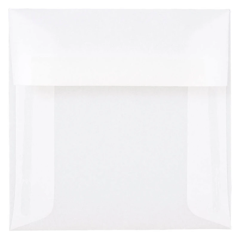 JAM Paper Clear Square Translucent Vellum Invitation Envelopes