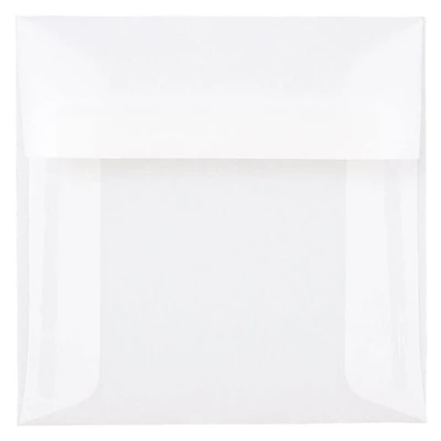 JAM Paper Clear Square Translucent Vellum Invitation Envelopes