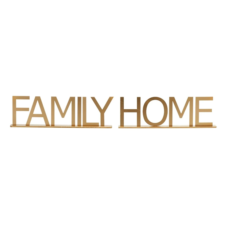10" Gold Metal Family & Home Tabletop Sign Set