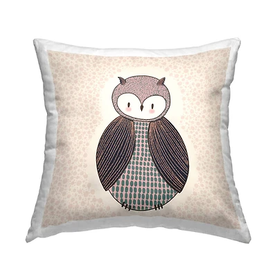 Stupell Industries Patterned Owl Nursery Nature Animal Throw Pillow, 18" x 18"