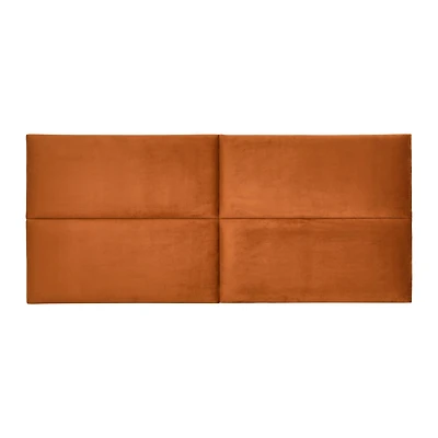 Hello Honey® NoSom Terra Cotta Sound Reducing 4-Panel Velvet Upholstered Headboard, King