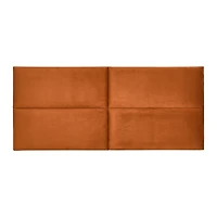 Hello Honey® NoSom Terra Cotta Sound Reducing 4-Panel Velvet Upholstered Headboard, King