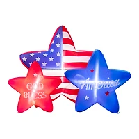 Glitzhome® 6ft. Lighted Patriotic American Inflatable Stars Décor