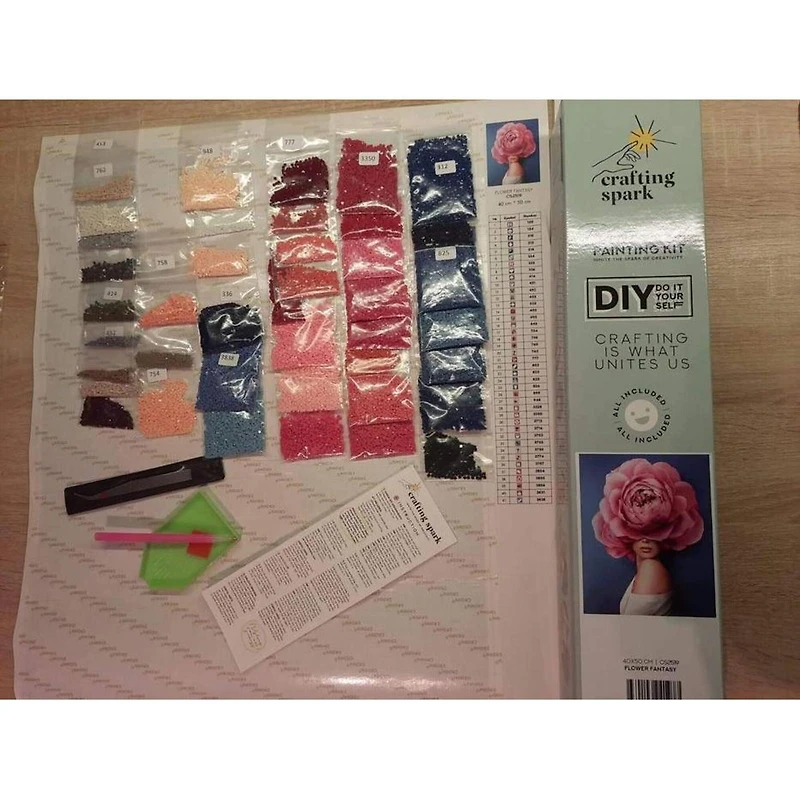 Crafting Spark Pink Rose Diamond Painting Kit