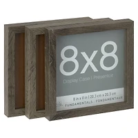 3 Pack Fundamentals 8" x 8" Gray Shadow Boxes by Studio Décor®