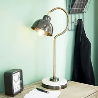 Black Metal Industrial Desk Lamp, 22" x 7" x 13"