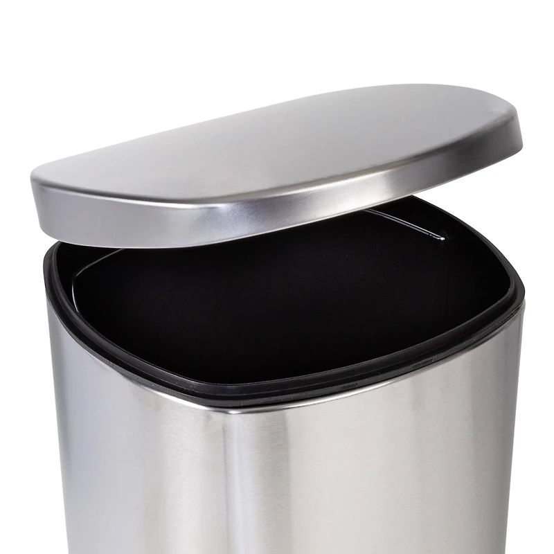 30L Soft-Close Stainless Steel Step Trash Can With Lid