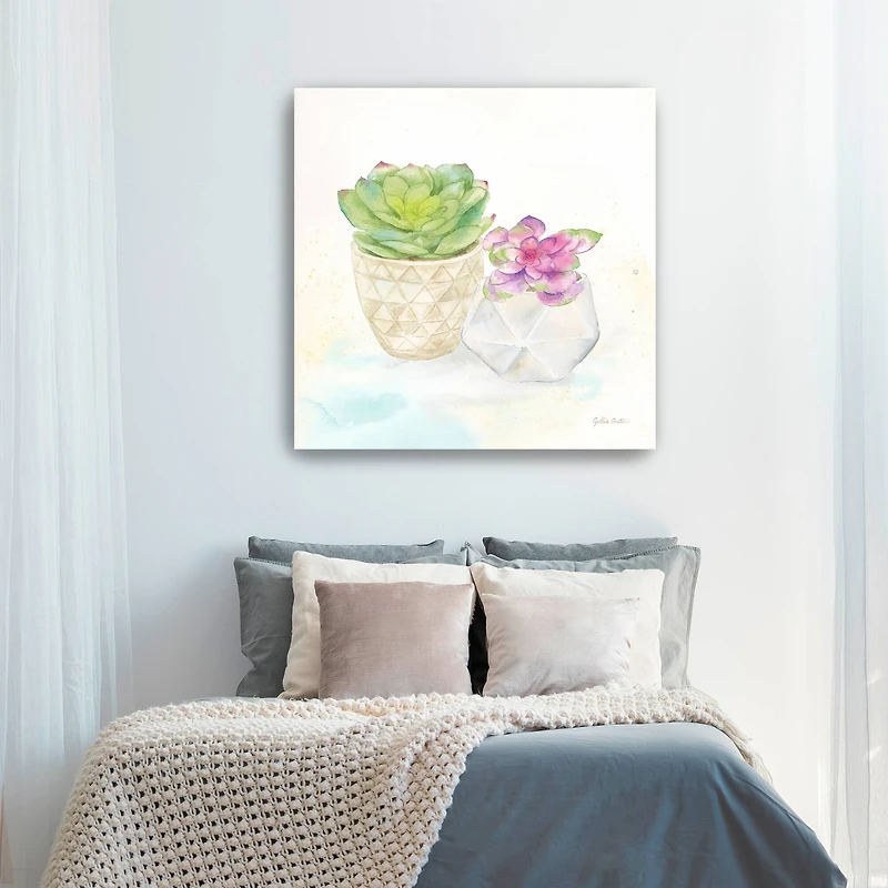 Sweet Succulent Pots III Canvas Giclee