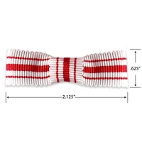 Gwen Studios White & Red Stripe Grosgrain Bows, 2ct.