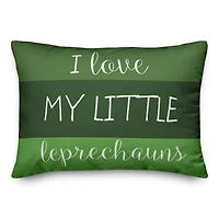 I Love My Little Leprechauns Throw Pillow