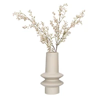 Hello Honey® 9" Taupe Modern Sculptural Stoneware Vase with Latex Glaze