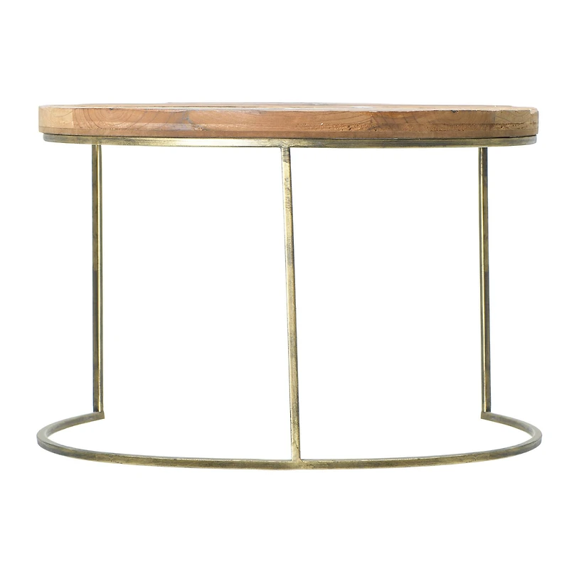 Hello Honey® 16'' Round Wood Dia Tray with Metal Legs