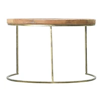 Hello Honey® 16'' Round Wood Dia Tray with Metal Legs