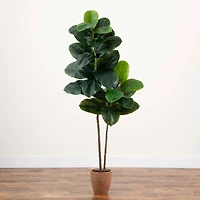 6ft. Rubber Tree in Decorative Planter with Real Touch Leaves