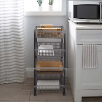 Kitchen Details Smoke Gray 4-Tier Slim Shelf