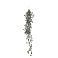 Hello Honey® 43" Frosted Green Faux Pine Hanging Plant with Pinecones