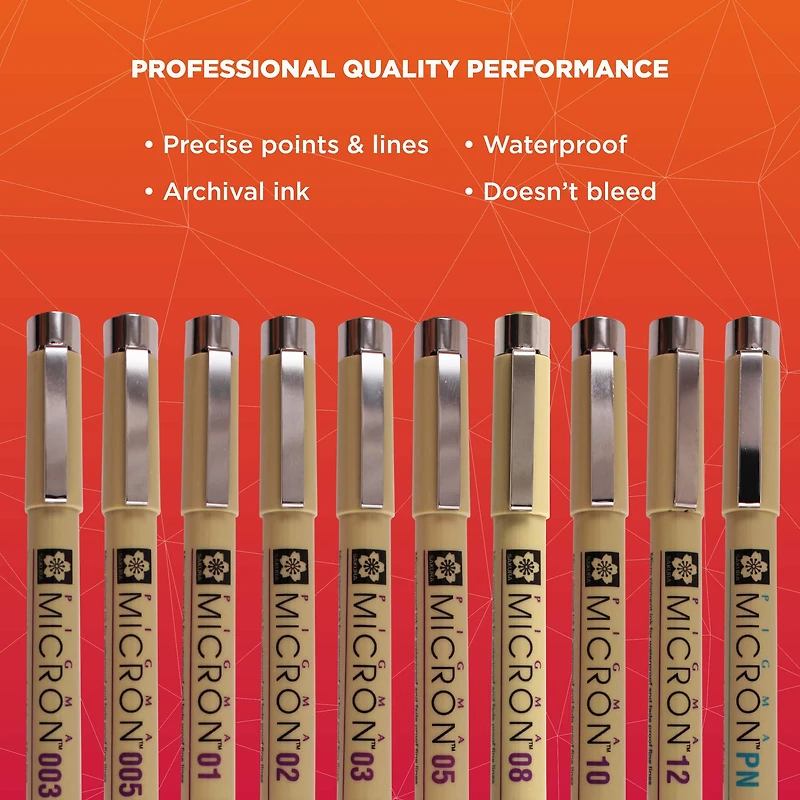 Pigma® Micron™ Fine Line 10 Pen Set