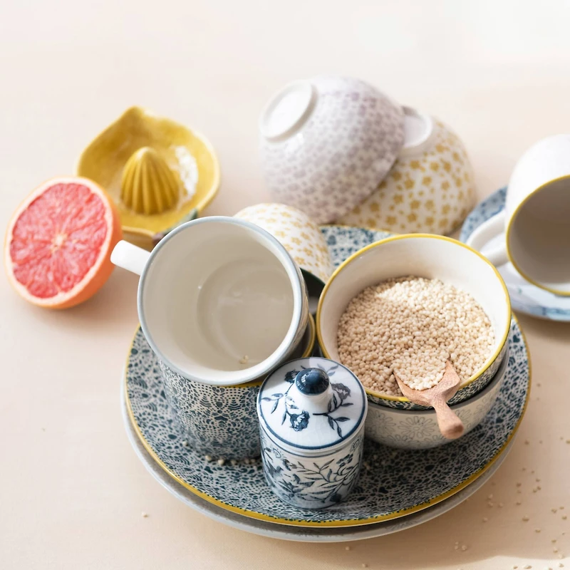 Hello Honey® 4.5" Blue Blossom Enchantment Stoneware Jar Set