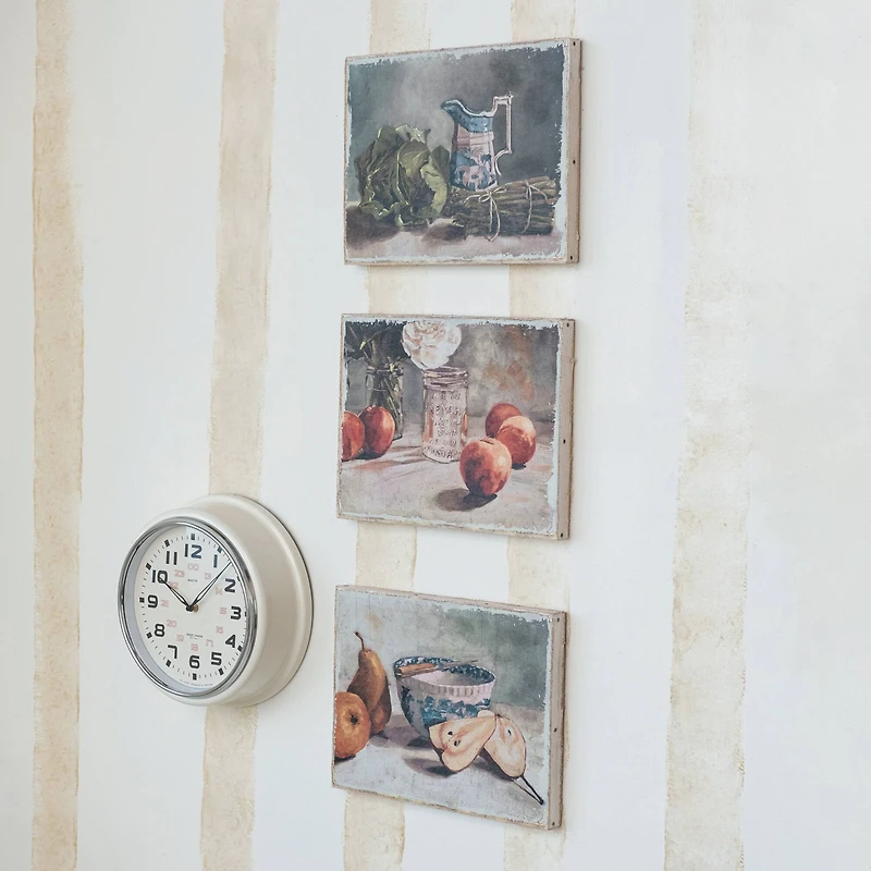 Hello Honey® 12" Cream Chic Round Wall Clock