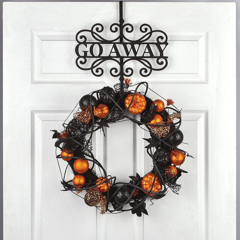 17" Halloween Go Away Wreath Hanger