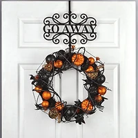 17" Halloween Go Away Wreath Hanger